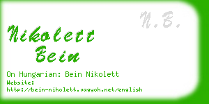 nikolett bein business card